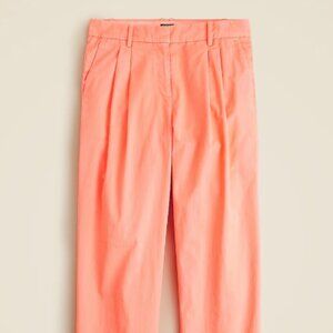 NWT JCrew Wide-leg Essential pant in cotton poplin (size 8, in Brilliant Peony)
